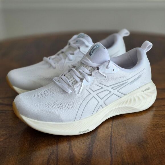 Asics Gel Cumulus 25 Running Shoes White Beige Men's 10 Training FF Blast+ New - Picture 2 of 15